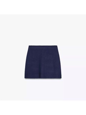 Zara Navy Straight Mini Skirt